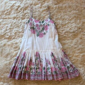 Juliet Dunn Pink and White Floral Kids Dress